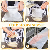 Micron Reusable Nylon Fine Food Strainer Filter Bag for Nut Milk Coffee 30x45cm