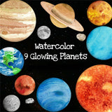 10x Glow In The Dark Wall Sticker Luminous Solar System Space Planet Room -Large