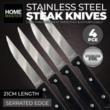 4pcs Ultra Sharp Home Master Stainless Steel Serrated Blade Ultra Sharp - 21cm