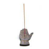 Incense Stick Burner Gold Palmistry Holder Black Hand Shape Yoga Meditation
