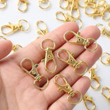 100pcs Gold Swivel Clasps Lanyard Snap Hooks with Key Rings, Key Chain Clip Hook