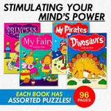 4x Activity Books Princess Fairy Pirate Dinosaur Colouring Fun Creative Book Pad