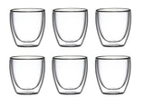 6 pieces Cup Double Wall Glass Mug Hot Cold Drink Java Coffee Latte 250ml
