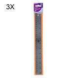 Ruler 30cm Stainless Steel Cork Backing Classic Non-slip Metric Imperial 3 pcs