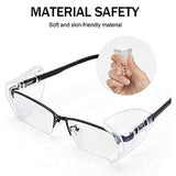 4 Pairs Clear Eye Goggles Side Shields Protection Universal Flexible For Glasses