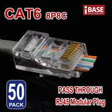 50x RJ45 Pass Through CAT6 Connector Modular Plug CAT5e CAT5 Network Ethernet