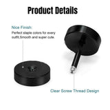 1 Pair Black Flat Round Barbell Earrings Plug Mens Stud 316 Stainless Steel 10mm