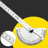 Multifunction Stainless Steel 180 Degree Protractor Angle Finder Measuring Ruler