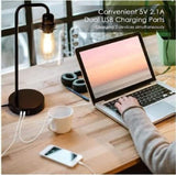 Table Lamp Industrial Desk Lamp with USB Charging Port Modern Dimmable Bedside