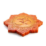 Orange OM Flat Incense Burner Spiritual Cone Stick Holder