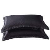 2x Black Satin Silk Pillow Cases Cushion Cover Pillowcase Home Decor Luxury 2022