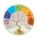 7 Chakras Tree of Life Coaster Crystal Energy Healing EMF Decor Barware Drink