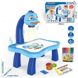 1x Kids Drawing Projector Table Projection Drawing Board Educational Toy - Blue