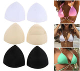 1 pair Triangle Sponge Padding Inserts Bra Pads Removable Bikini Enhancers White