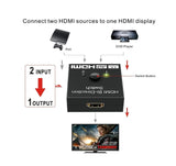 2 in 1 In Out UHD 4K Bi Direction HDMI 2.0 Switch Switcher Splitter Hub HDCP 3D