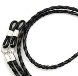 Leather Cord Sunglasses Reading Glasses Eyeglass Holder Strap Chain - Black