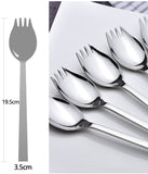 5Pcs Stainless Steel Spork Soup Salad Noodle Spoon Fork Cutlery Tableware Silver