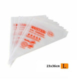 200x Plastic Disposable Piping Bag Cake Decor Icing Frosting Nozzles -L 23x36cm