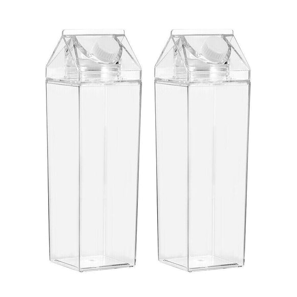 2x Fridge Bottle Box Sweden Water Juice Beverage Crystal Clear Storage 450ml