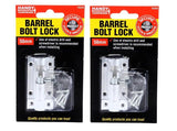 2PK Lock Barrel Bolt Stainless Steel Includes Screws Door Window Secure 50mm