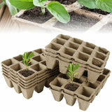 10pcs 12Hole Biodegradable Paper Seedling Pots Seed Tray Starting Garden Nursery