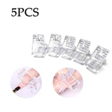 5Pcs Nail Tips Clip Clamps for Poly Gel Builder Tool Building Extension Quick