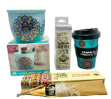 Mandala Spiritual Gift Set White Sage Smudge Ceramic Bowl Bamboo To Go Cup