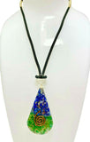 Sodalite Green Aventurine Copper Coil Teardrop Orgonite Pendant