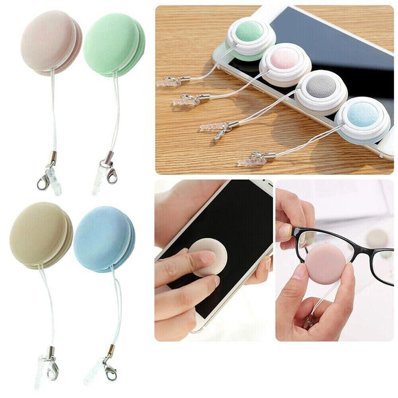 4x Macaron Shaped Mobile Phone Screen Lens Glasses Wipe Cleaning Assorted Color