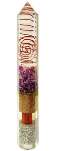 Amethyst Orgonite Obelisk Generator Crystal Orgone EMF Protection Energy