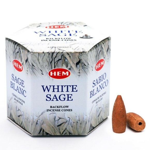 HEM White Sage 80 Backflow Incense Cones