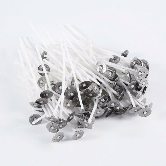 100PCS Candle Wick Core Pre Waxed With Sustainers Cotton DIY Candle Making 15cm