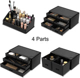 Makeup Cosmetic Organizer Storage Drawers Display Boxes Case w/12 Drawers- Black