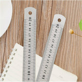 3pcs Metal Ruler Stainless Steel Double Sided 15/20/30cm Precision School Office