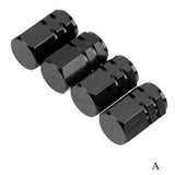 4x Black Valve Caps Wheel Tyre Tire Stems Air Dust Cover Screw Car Truck Bike