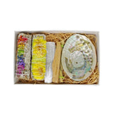 Floral Sage Kit Rainbow Green with Abalone Shell Yoga Meditation Spiritual Set