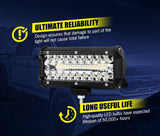 2x 7inch Osram LED Light Bar Spot Flood Combo Work Driving Offroad 6"