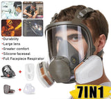 Gas Mask 7 in 1 Full Face Chemical Spray Painting Respirator Vapour 6800