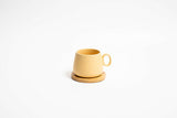 Set Of 4 Coffe/Tea Cup With Bamboo Coasters Lovey Trendy Assorted Colors