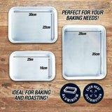 3x Oven Rosting Pan Tin Aluminium Baking Bake Tray  Large Medium Small Rectangle