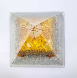 Prosperity Abundance Orgonite Orgone Pyramid Energy Clear Quartz Citrine