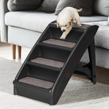 1x Pet Dog Ramp Steps For Bed Sofa Car Pets Stairs Ladder Indoor Foldable - Black