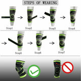 Knee Sleeve 3D Weaving Knee Brace Leg Joint Support Sports Black and Green