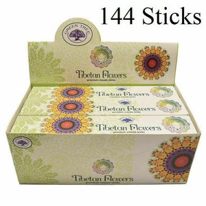 Tibetan Flowers Incense Green Tree Fragrance 12 Packets - 144 Sticks