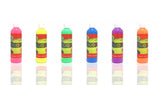 6 Tubes Artistic Fluorescent Paint Fluoro Fluro Glo Colour 250ml