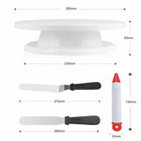 170Pcs Cake Decorating Kit Turntable Rotating Baking Flower Icing Piping Nozzles