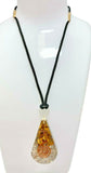 Tiger Eye & Clear Quartz Copper Coil Teardrop Orgonite Pendant Healing Necklace