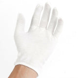 3 Pairs Cotton Elastic Work White Gloves Dry Hand Jewelry Inspection S/M