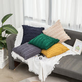 Boho Tassels Fringe Cushion Cover Striped Cushion Cover - 45x45cm - Charcoal Grey