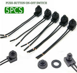 5pcs 12V Waterproof Push-Button On-Off Switch Outdoor Lighting Motorcycle Car